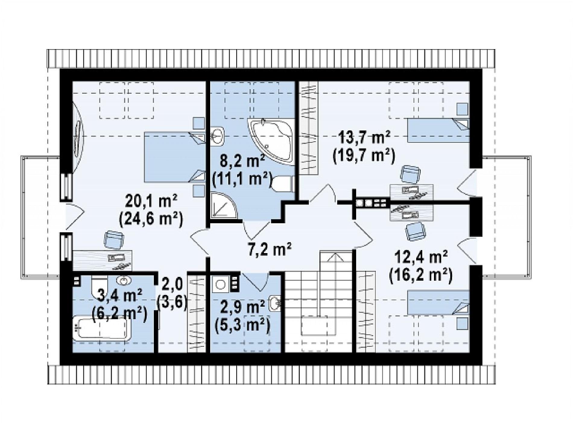 Планировка проекта дома №z235 Z235_rzut2.png