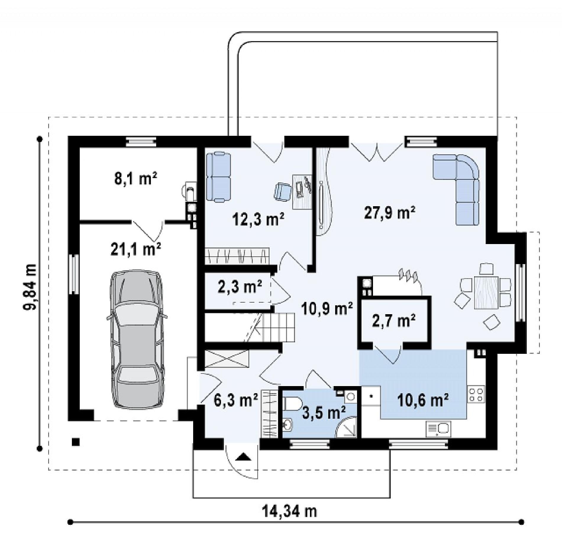 Планировка проекта дома №z236 Z236_rzut1.png