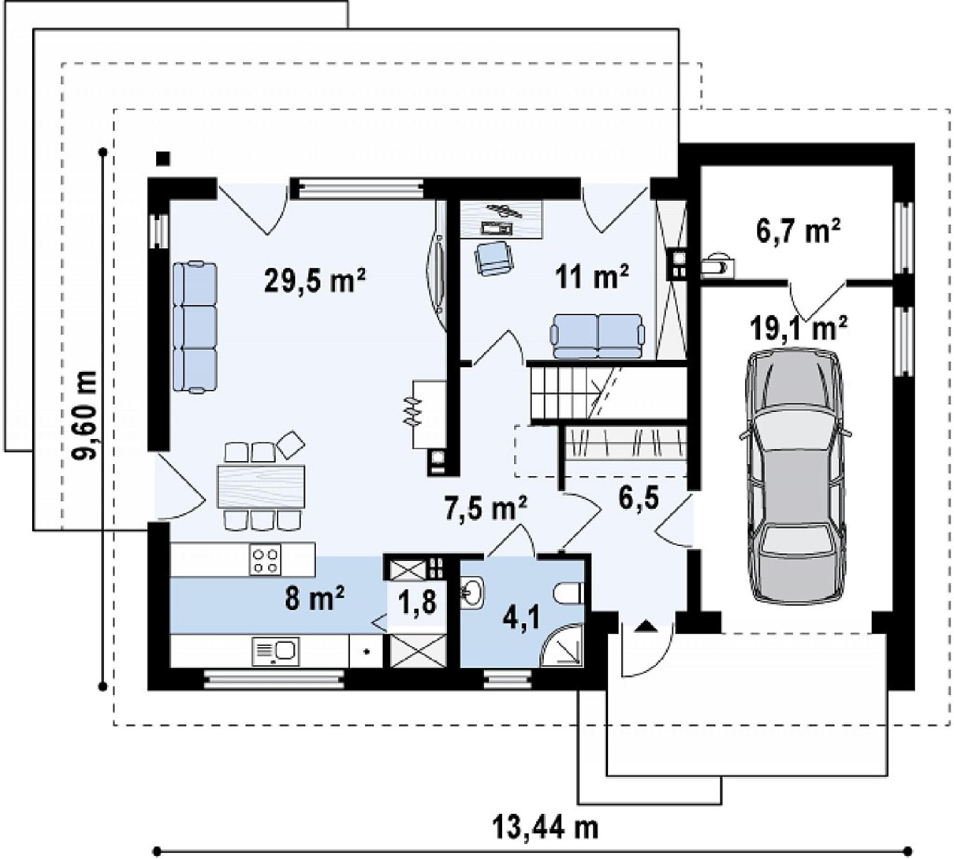 Планировка проекта дома №z240 Z240_rzut1.png