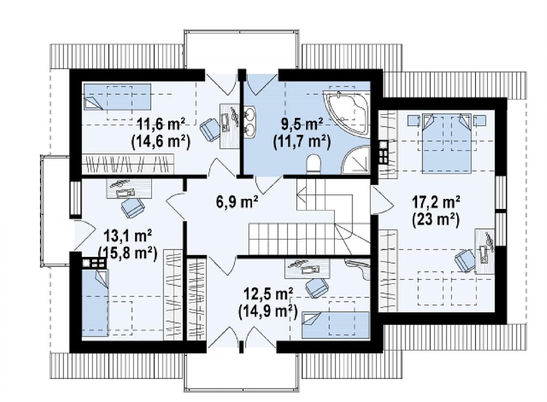 Планировка проекта дома №z263 Z263_rzut2.png