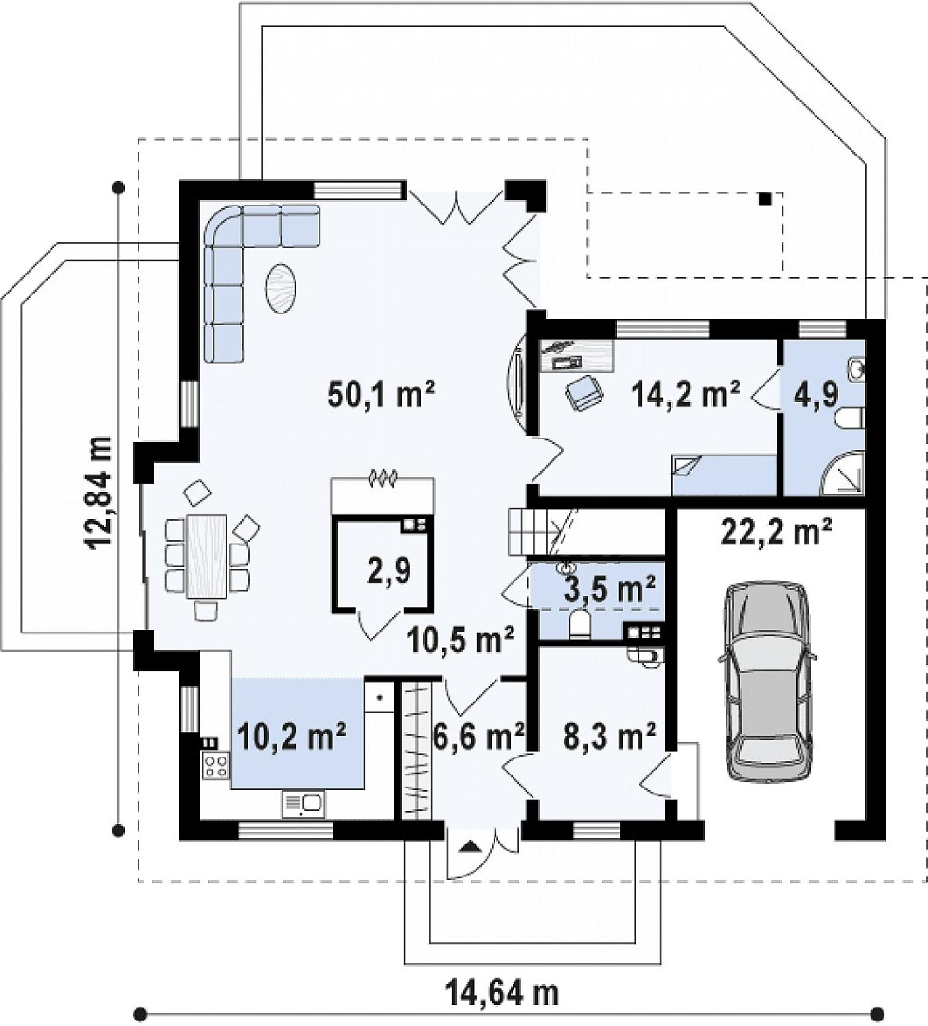 Планировка проекта дома №z275 Z275_rzut1.png