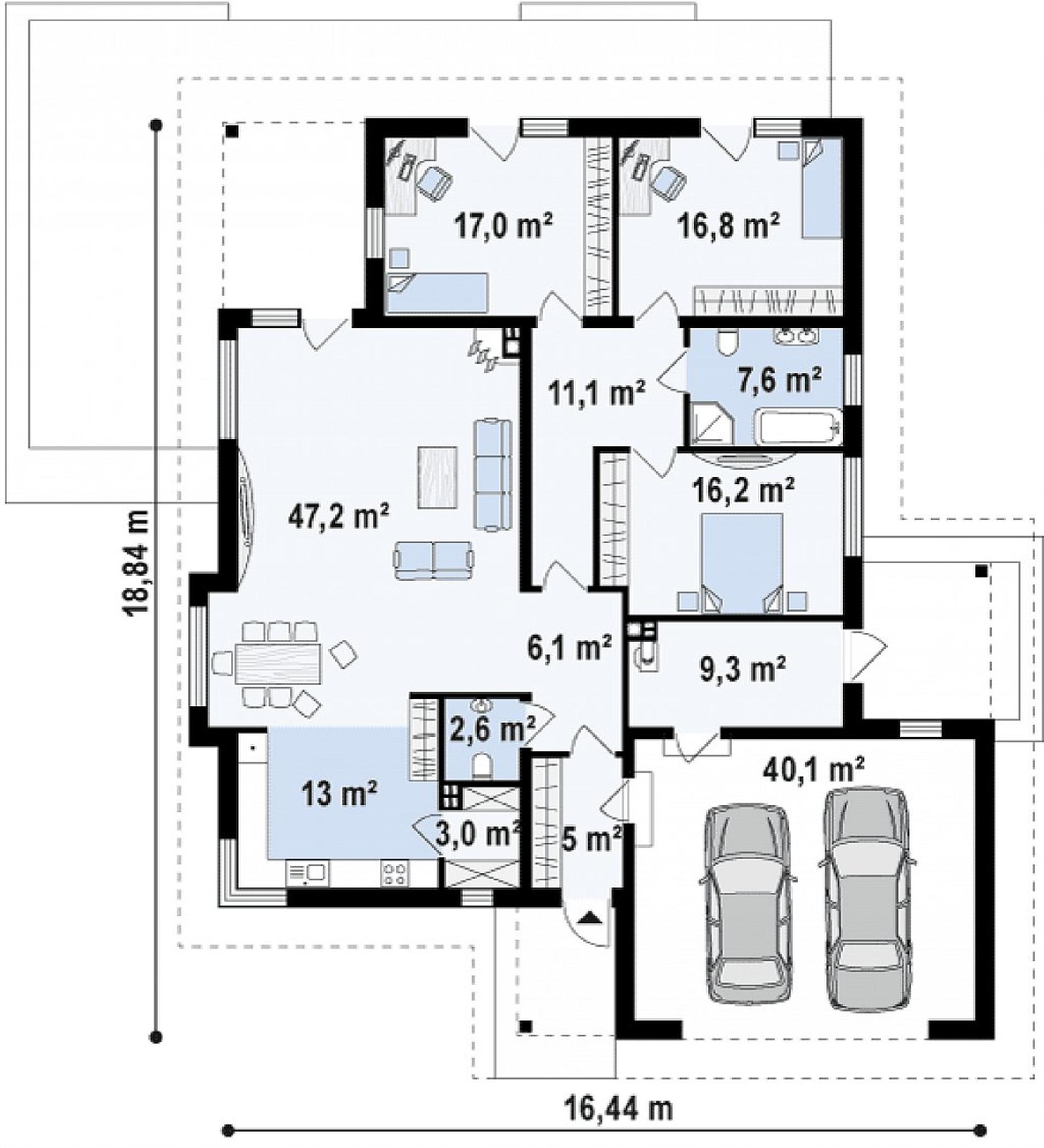 Планировка проекта дома №z281 Z281_rzut1.png