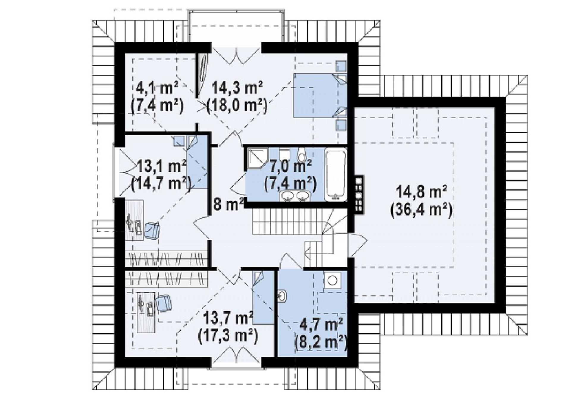 Планировка проекта дома №z284 Z284_rzut2.png