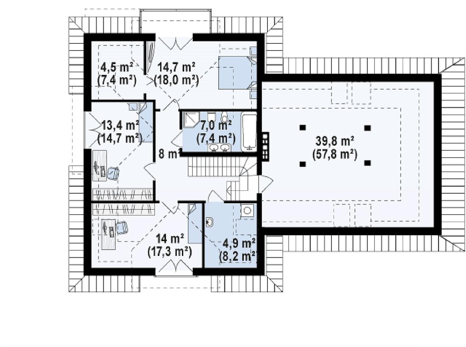 Планировка проекта дома №z284 gp2 Z284_GP2_rzut2.png