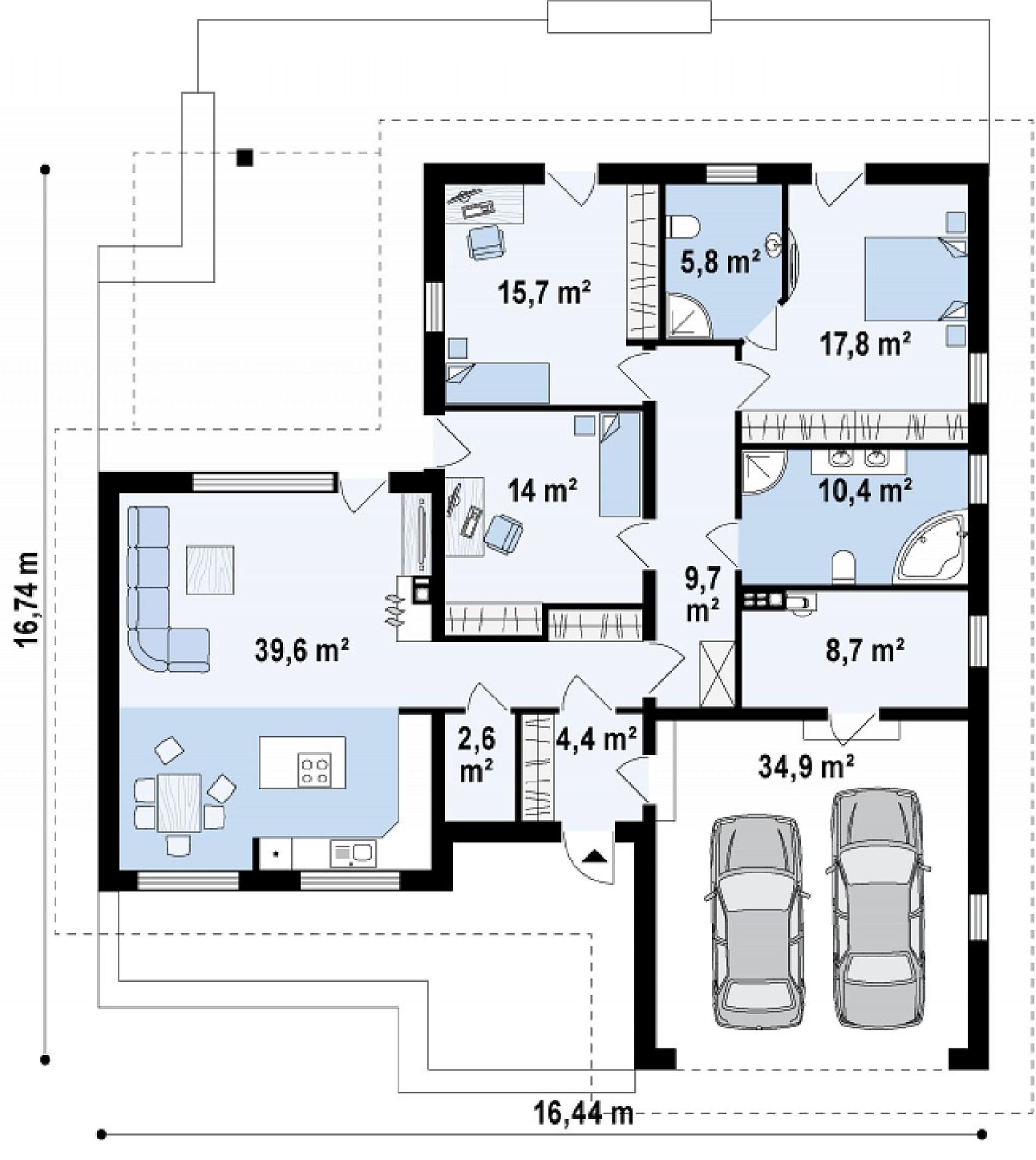 Планировка проекта дома №z285 Z285_rzut1.png