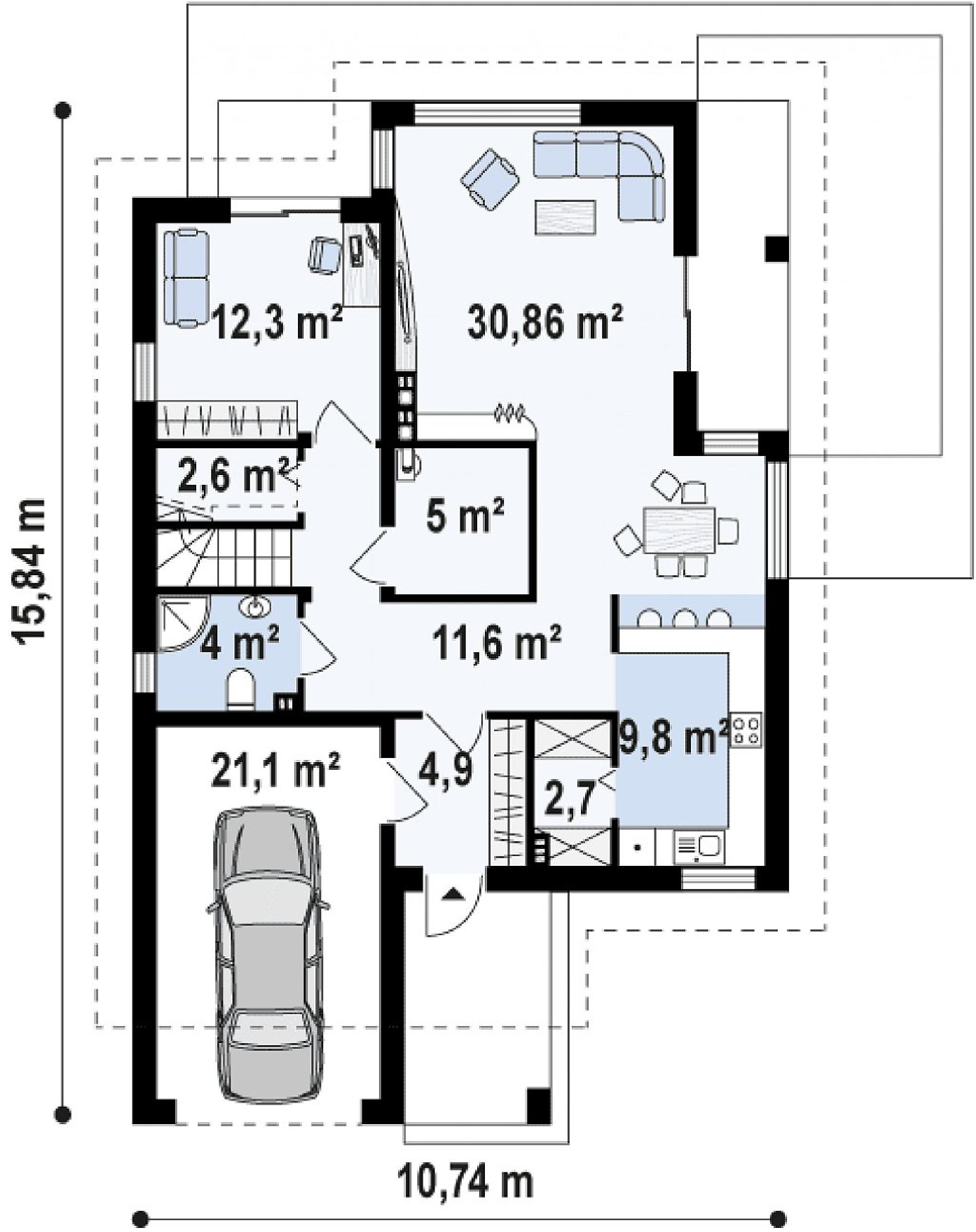 Планировка проекта дома №z288 Z288_rzut1.png