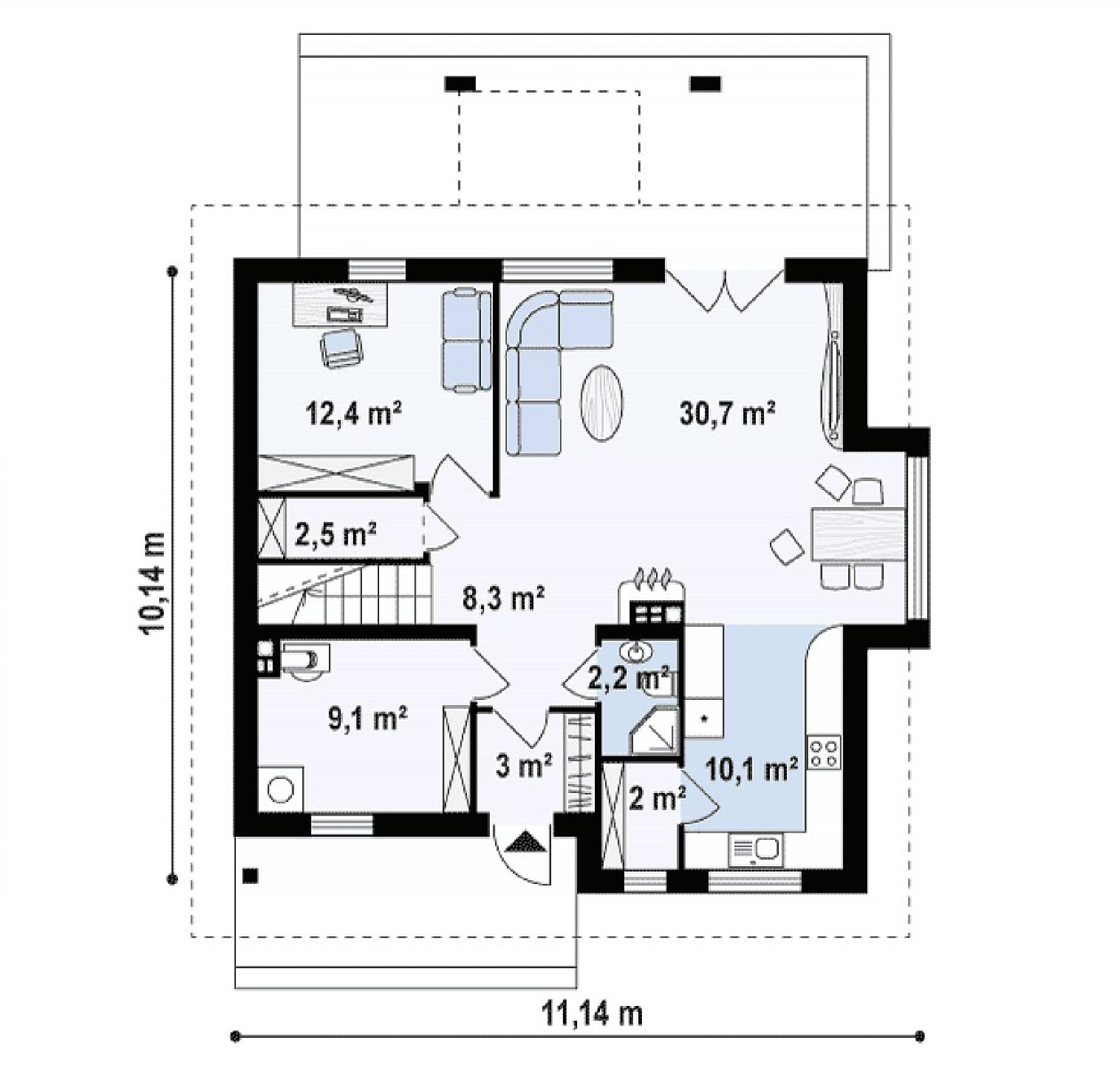 Планировка проекта дома №z28 v2 Z28_v2_rzut1.png