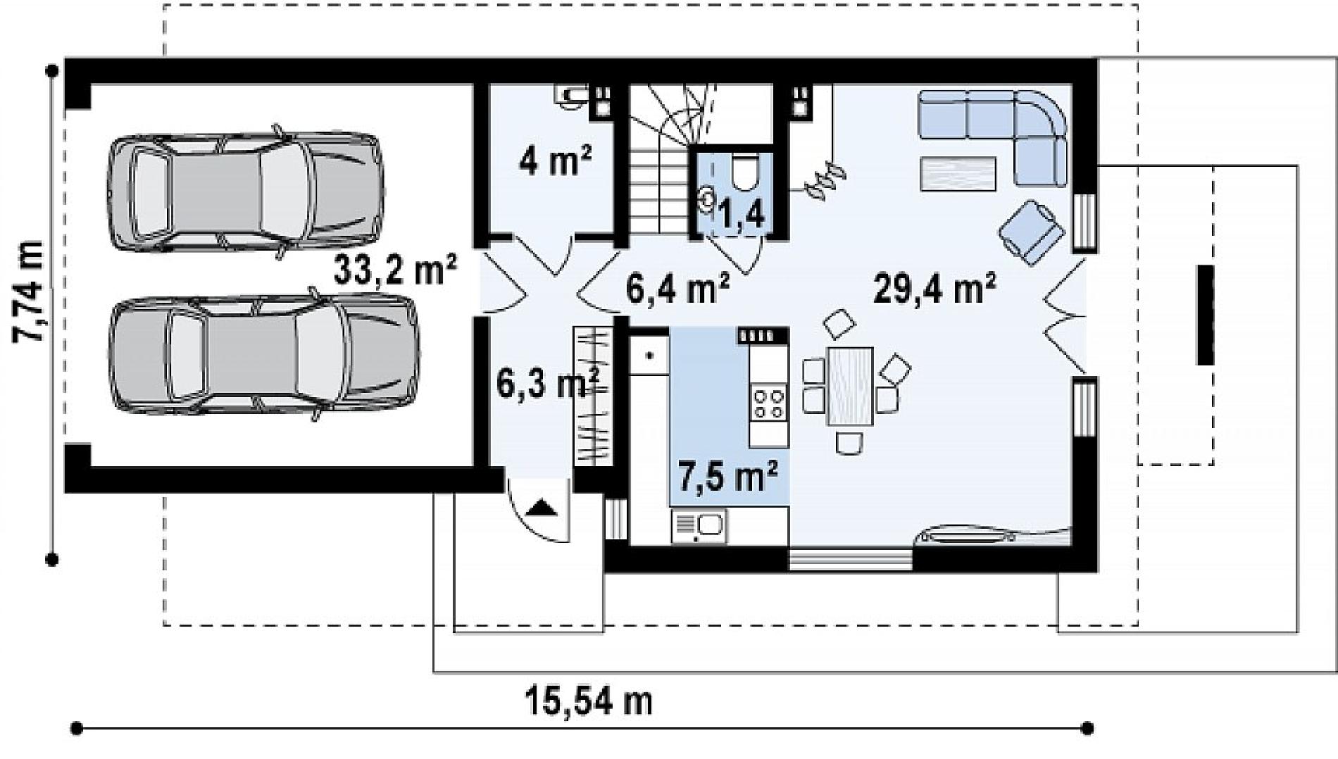 Планировка проекта дома №z292 Z292_rzut1.png