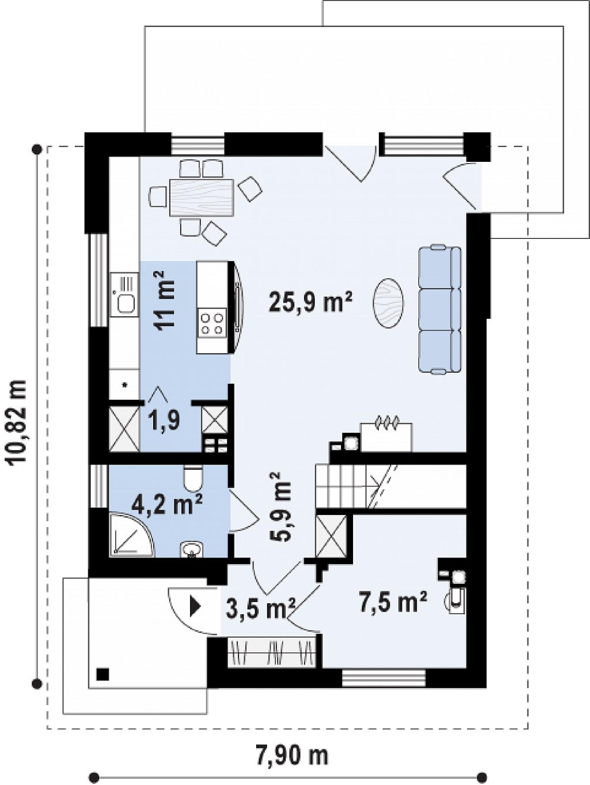 Планировка проекта дома №z295 Z295_rzut1.png