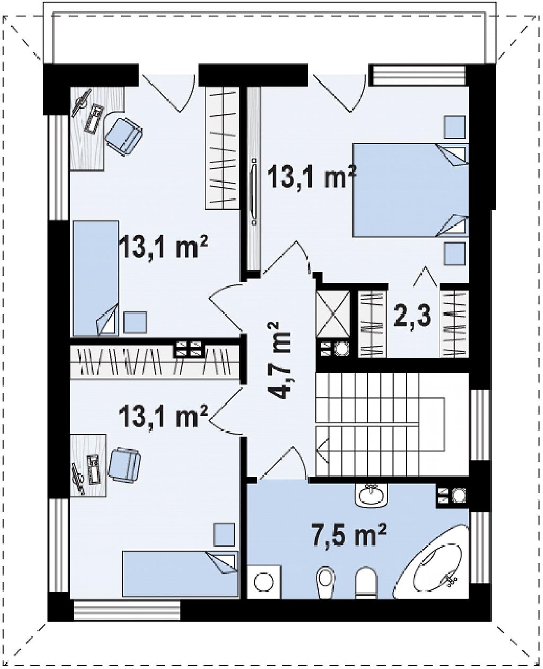 Планировка проекта дома №z295 Z295_rzut2.png