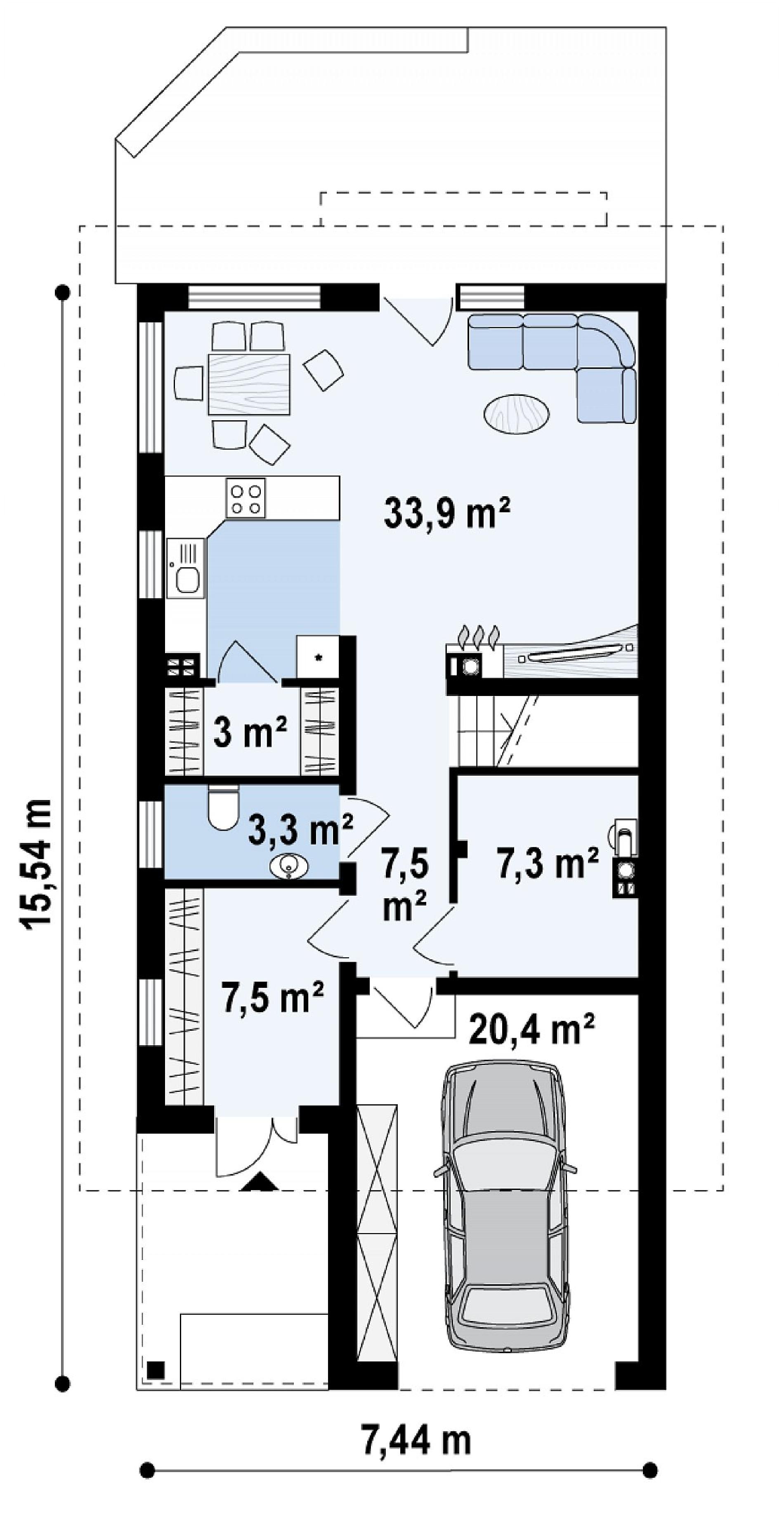 Планировка проекта дома №z299 Z299_rzut1.png