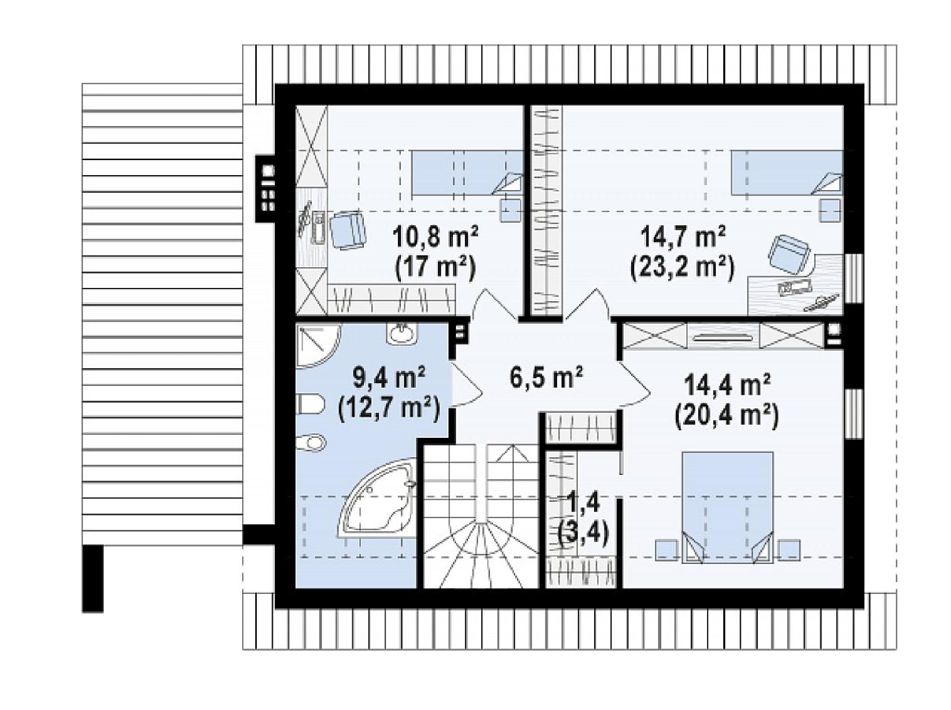 Планировка проекта дома №z305 Z305_rzut2.png