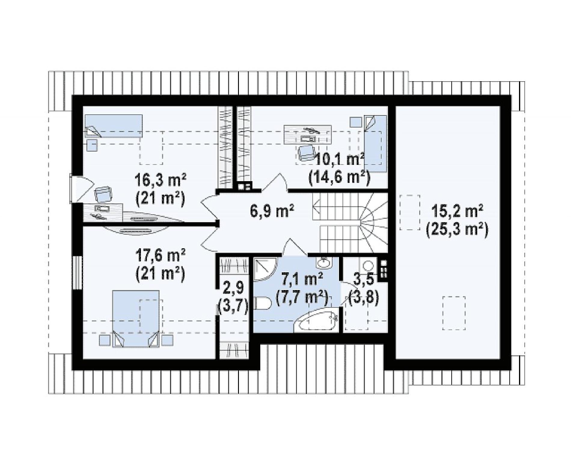 Планировка проекта дома №z318 Z318_rzut2.png