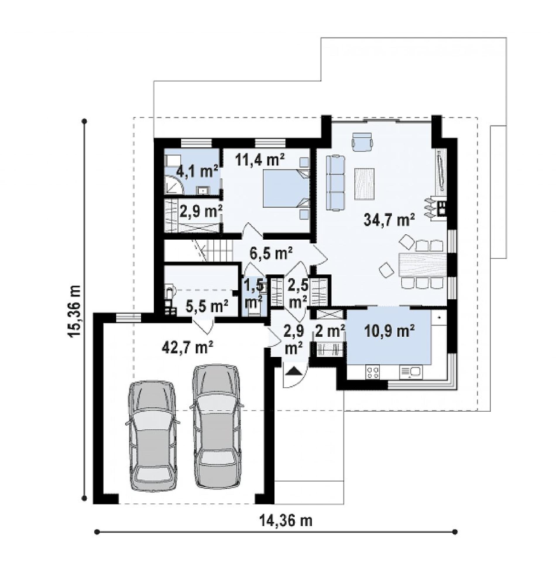 Планировка проекта дома №z320 Z320_rzut1.png