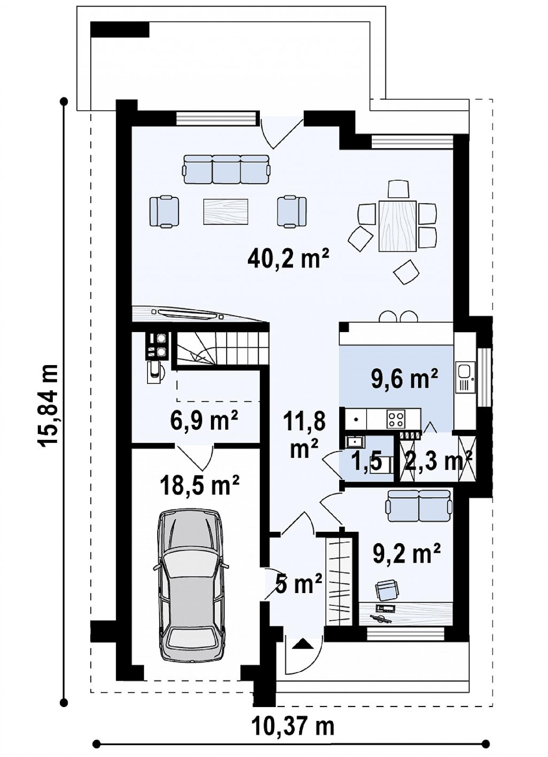 Планировка проекта дома №z324 Z324_rzut1.png