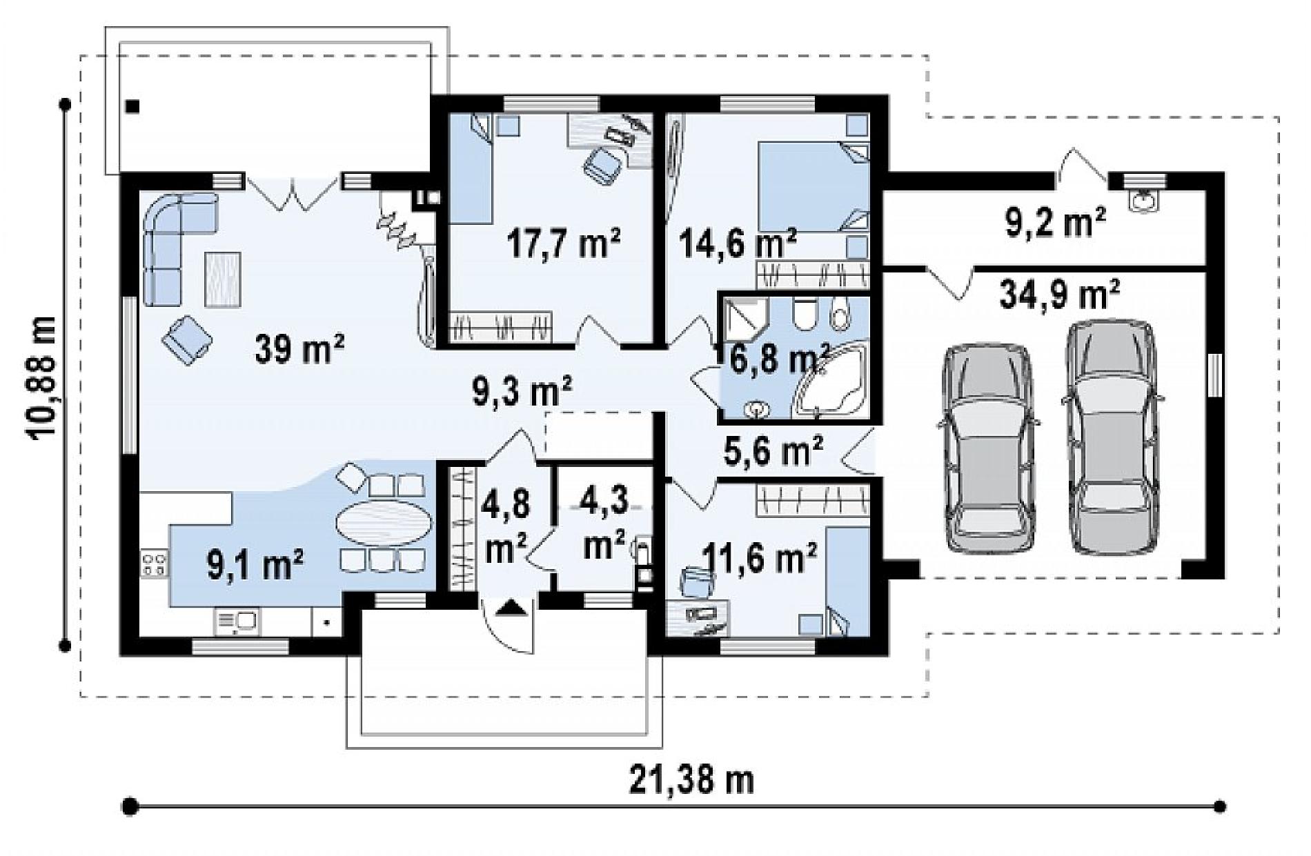 Планировка проекта дома №z35 Z35_rzut1.png