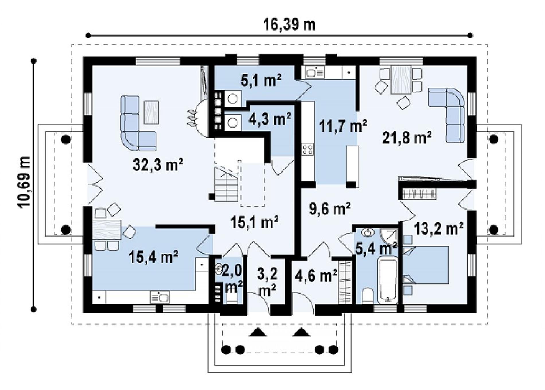 Планировка проекта дома №z46 Z46_rzut1.png