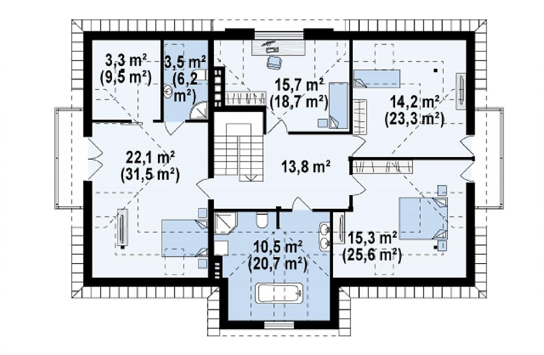 Планировка проекта дома №z46 Z46_rzut2.png