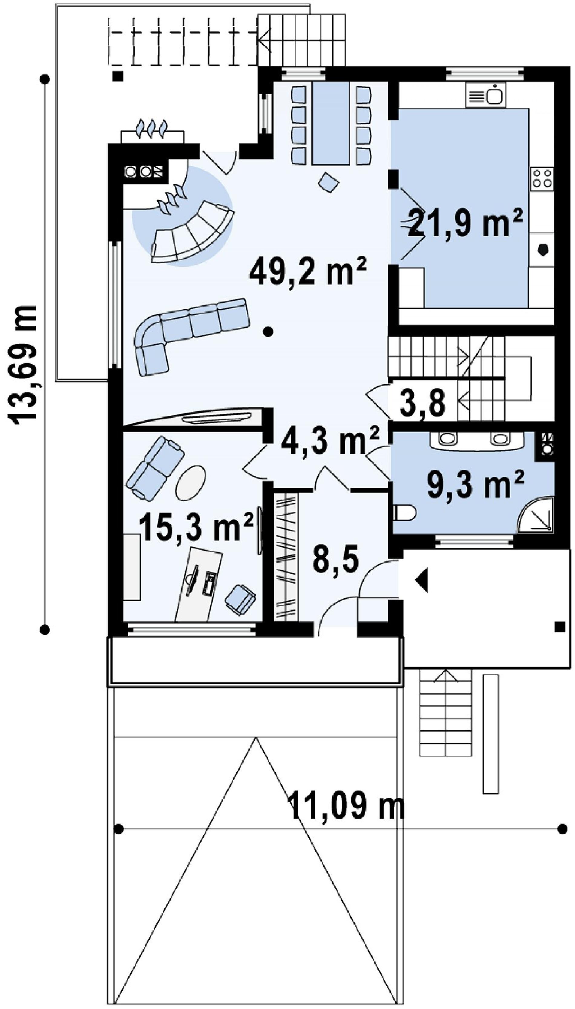 Планировка проекта дома №z53 Z53_rzut1.png