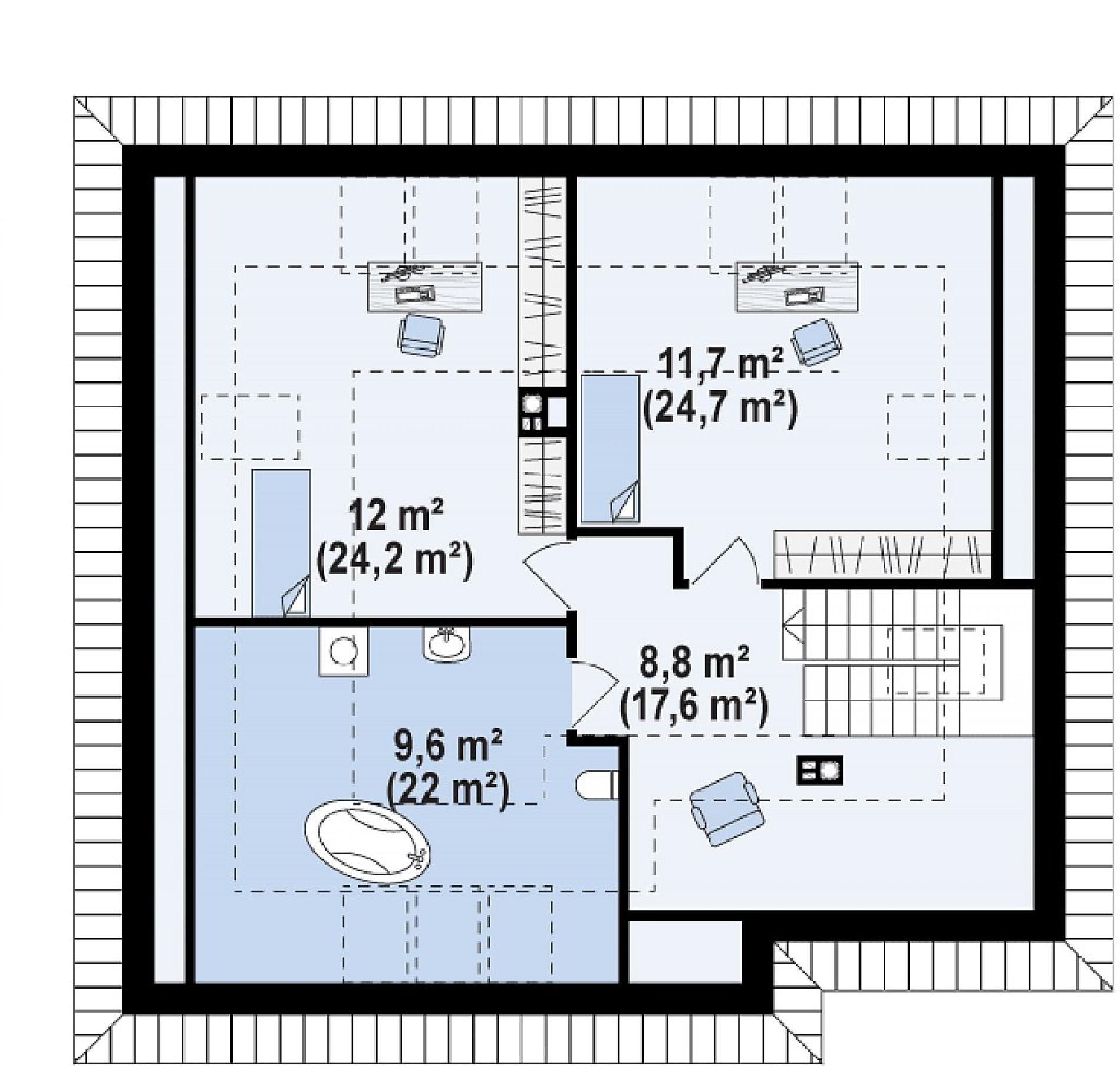 Планировка проекта дома №z54 Z54_rzut2.png