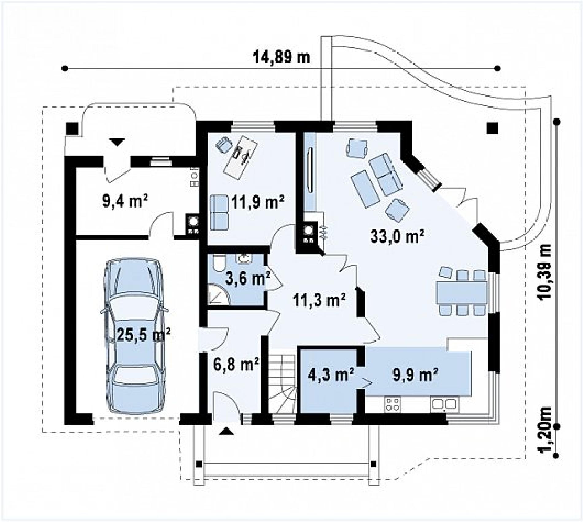 Планировка проекта дома №z56 a Z56_A_rzut1_png.jpg