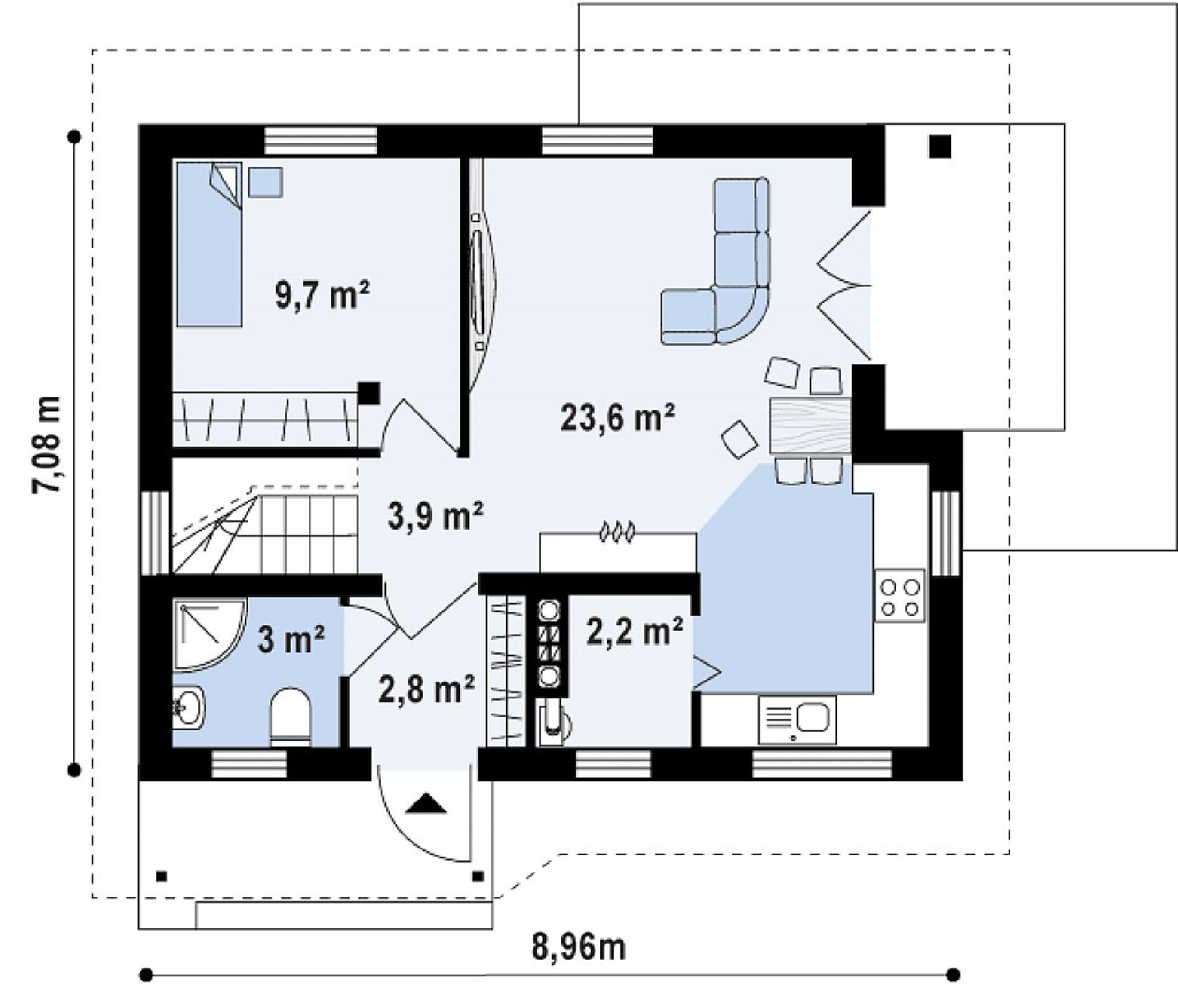 Планы маленьких домов одноэтажных с мансардой