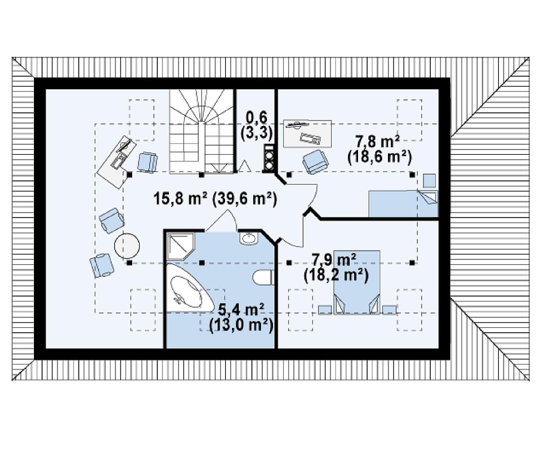 Планировка проекта дома №z85 Z85_rzut2.png