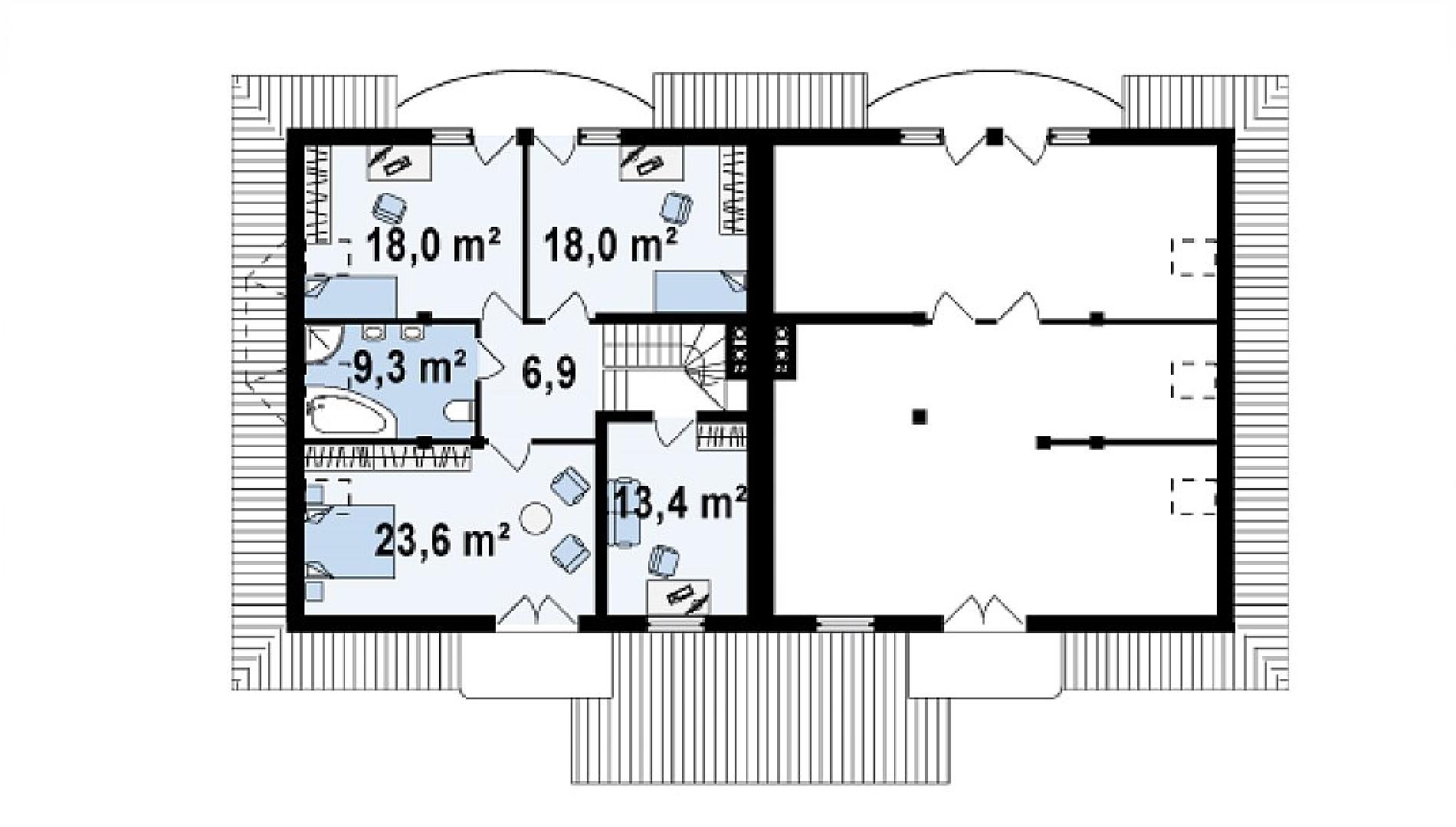 Планировка проекта дома №zb1 Zb1_rzut2.png