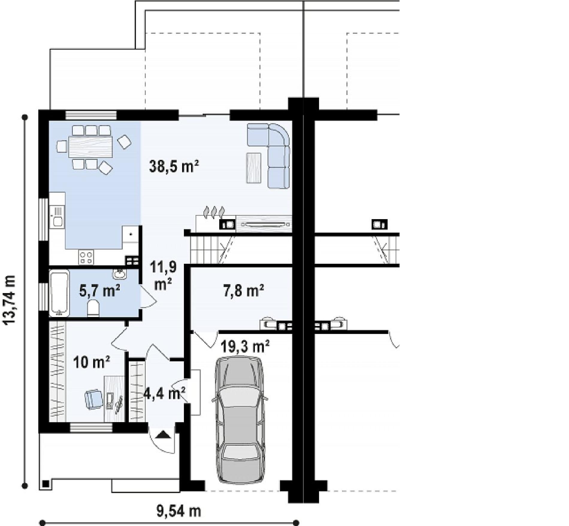 Планировка проекта дома №zb13 Zb13_rzut1.png