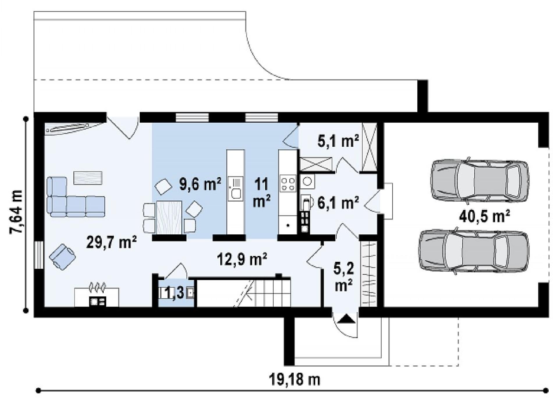 Планировка проекта дома №zx40 Zx40_rzut1.png