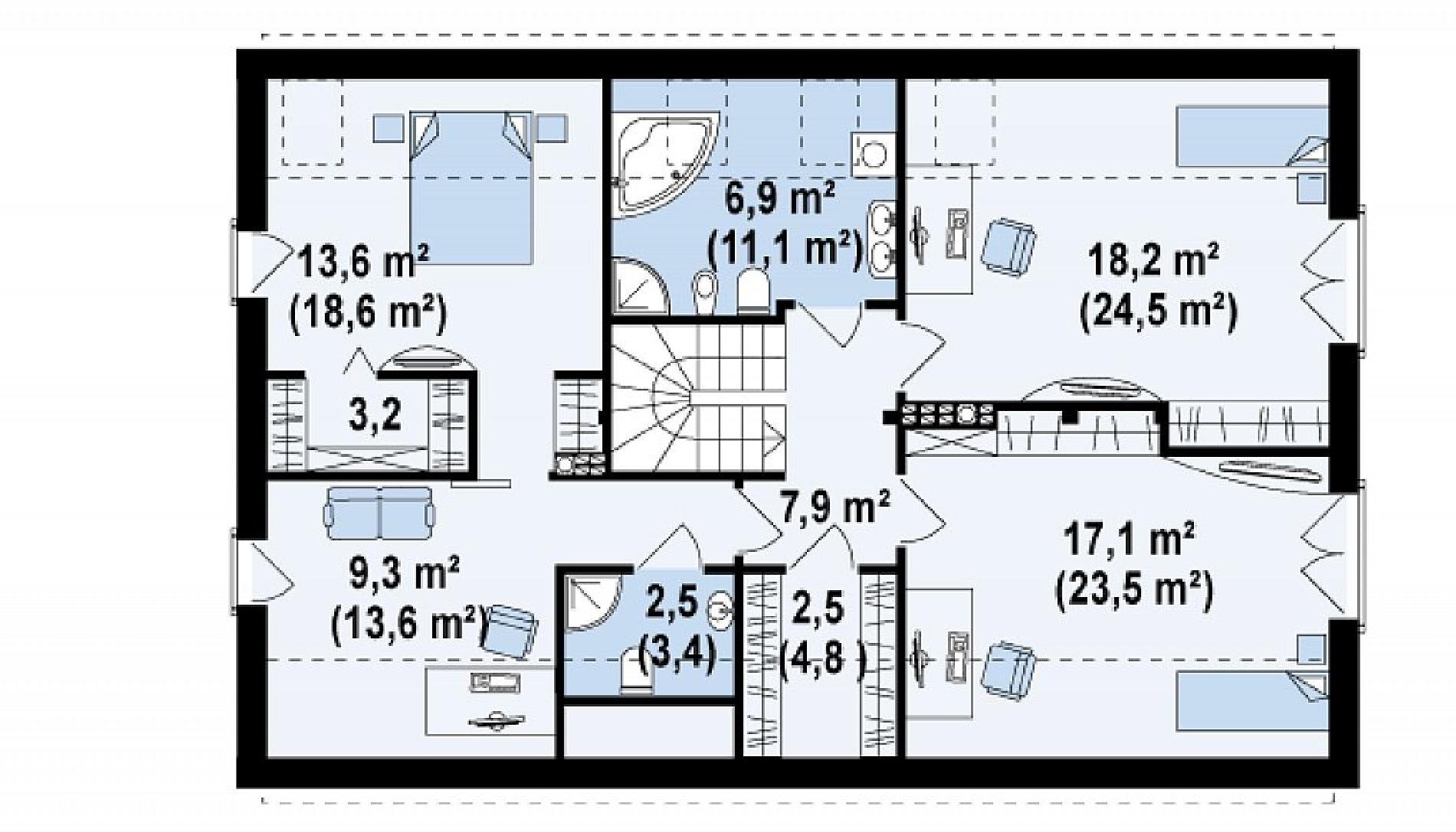 Планировка проекта дома №zx43 Zx43_rzut2.png