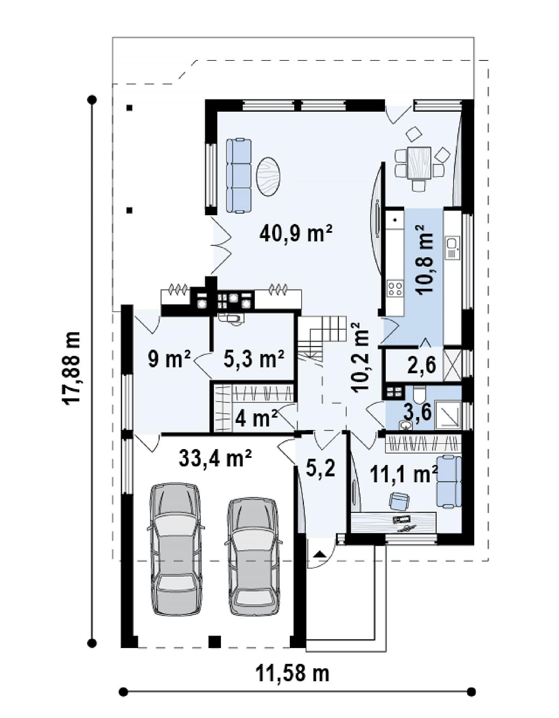 Планировка проекта дома №zx50 Zx50_rzut1.png