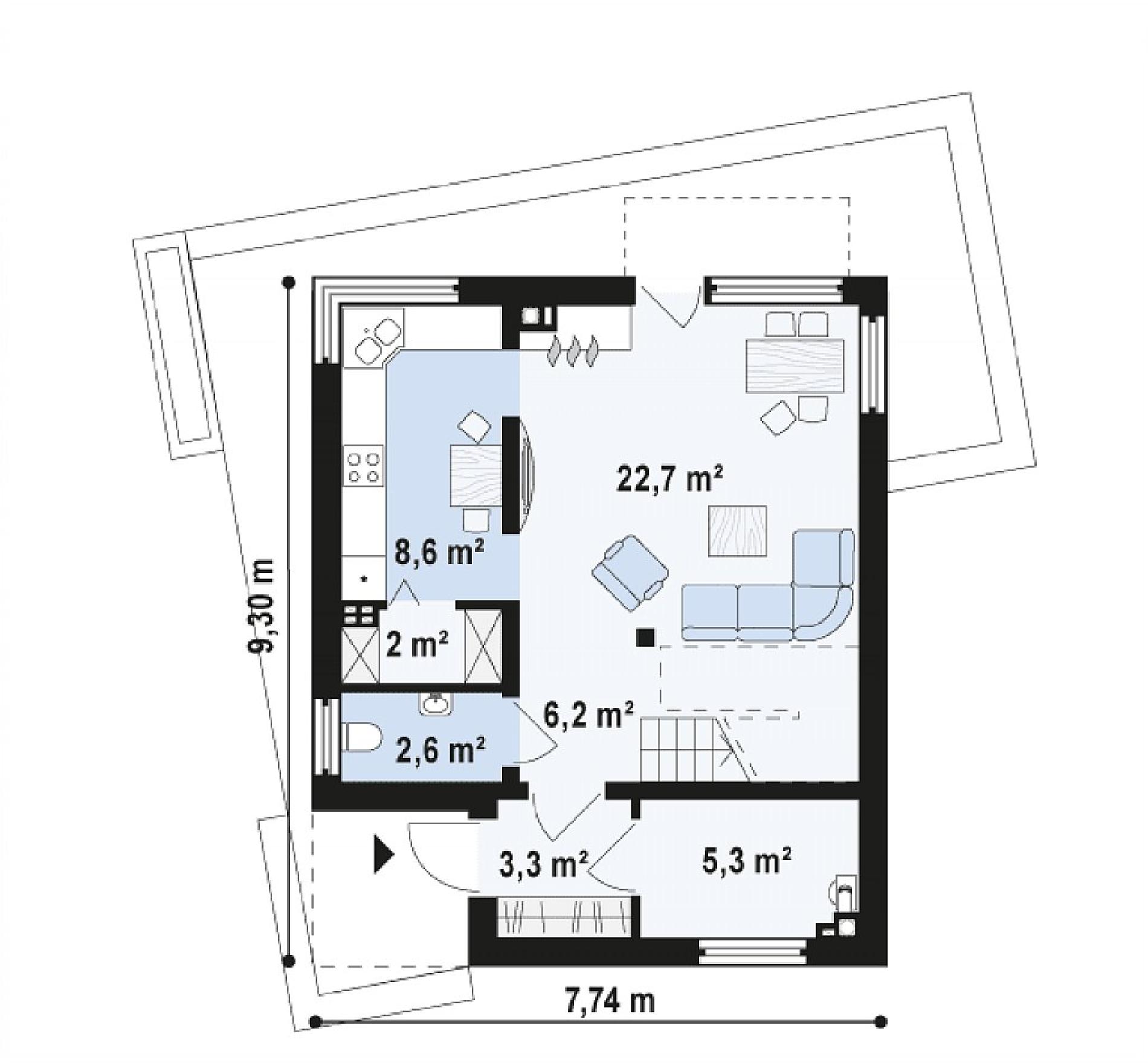 Планировка проекта дома №zx51 Zx51_rzut1.png