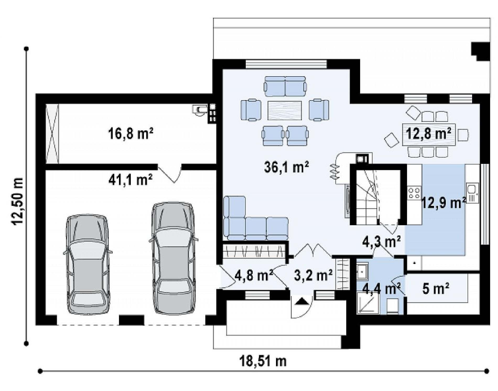 Планировка проекта дома №zx61 Zx61_rzut1.png